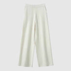 Women's Relaxed Fit Wide Leg Pants | Solid Full-Length Style White