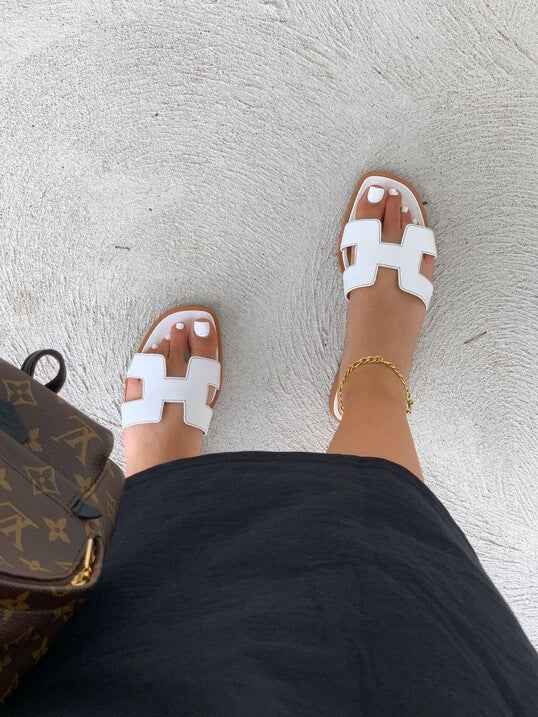 Samantha | Women’s 'H' design Sandals – Elegant Summer Comfort Style