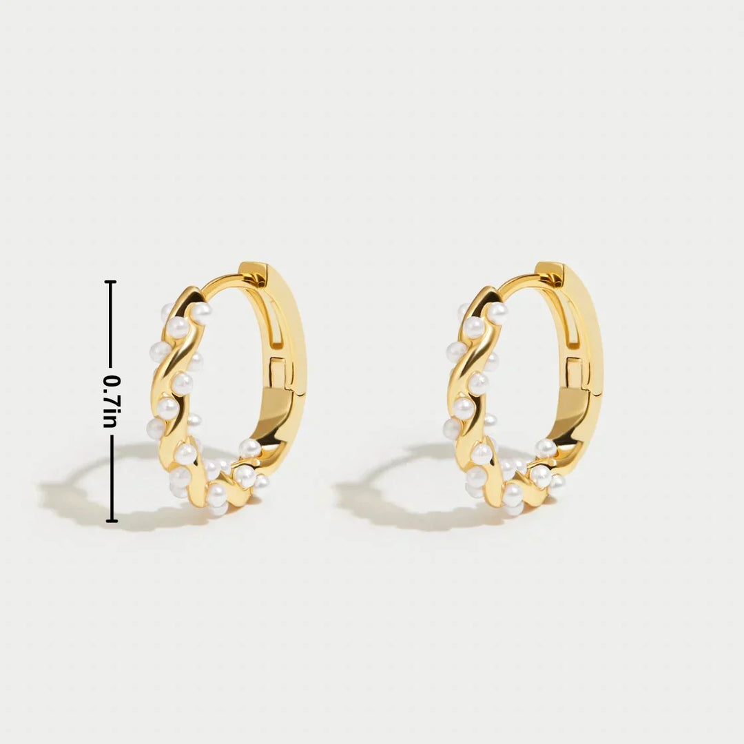 Sophia | Women's Gold-Colored Earrings with Pearl Accent