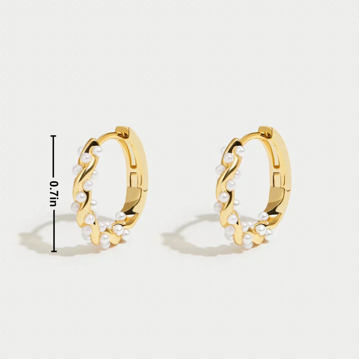 Sophia | Women's Gold-Colored Earrings with Pearl Accent