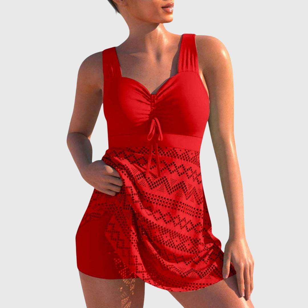 Sophia | Women's Two-Piece Bikini Set with Skirt for Summer Fun Red