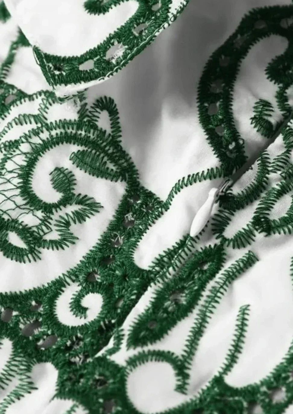Amalia | Women's Long Cotton Summer Dress with Open Back – White-Green