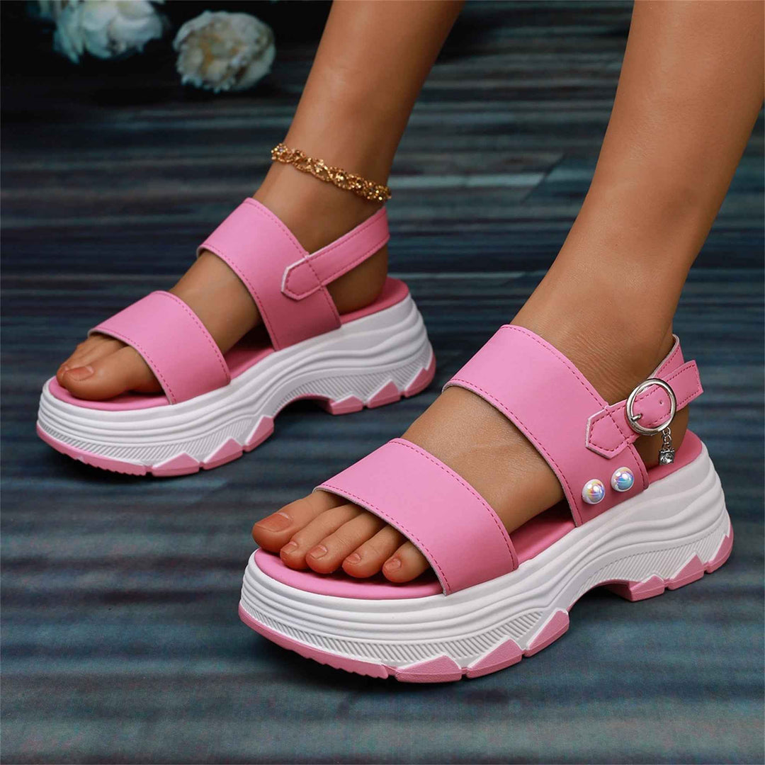 Evelyn | Comfortable Double Strap Sandals for Active Women Pink