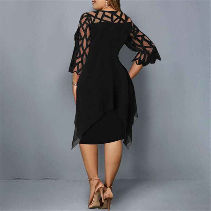 Stephanie | Women's 3/4 Sleeve A-Line Midi Dress