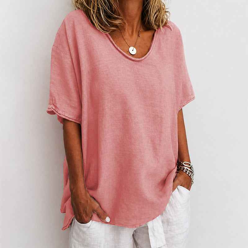 Women's Short Sleeve Loose-Fit Crewneck T-Shirt