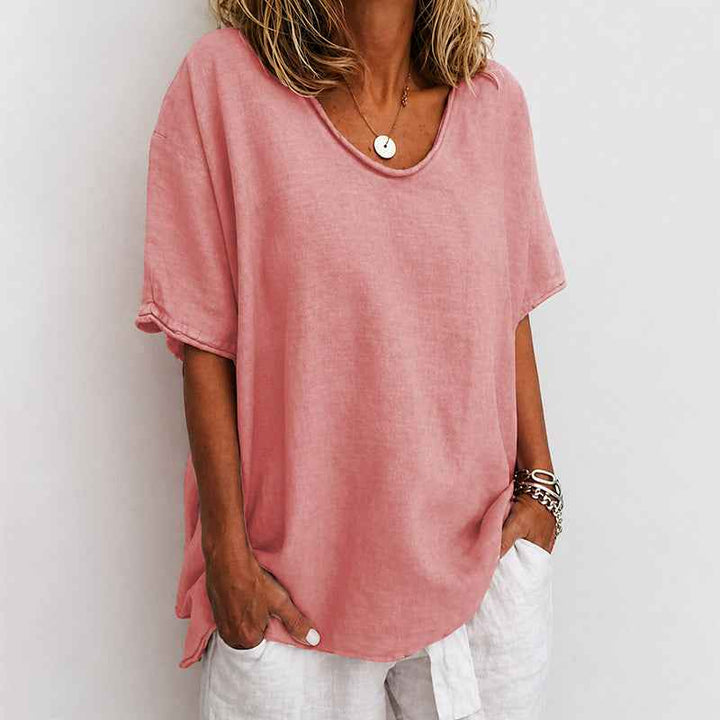 Women's Short Sleeve Loose-Fit Crewneck T-Shirt