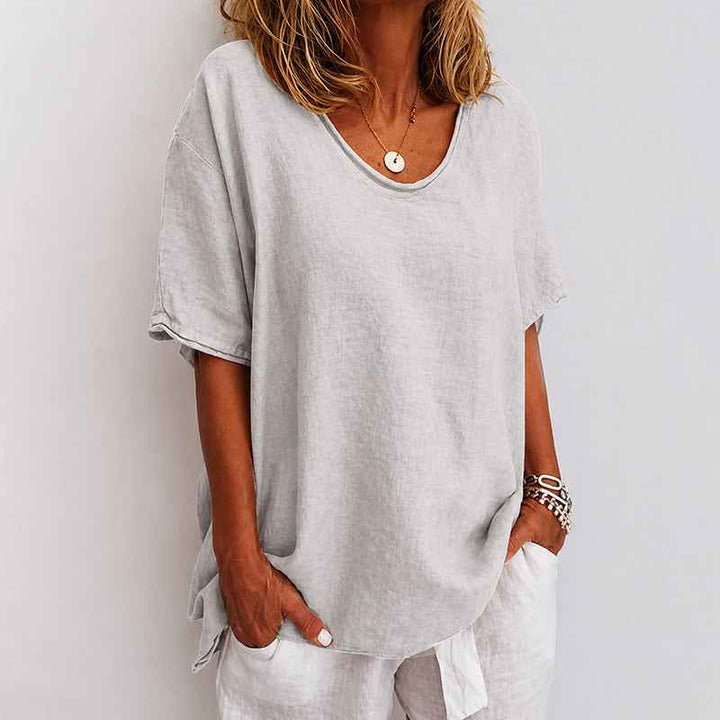Women's Short Sleeve Loose-Fit Crewneck T-Shirt