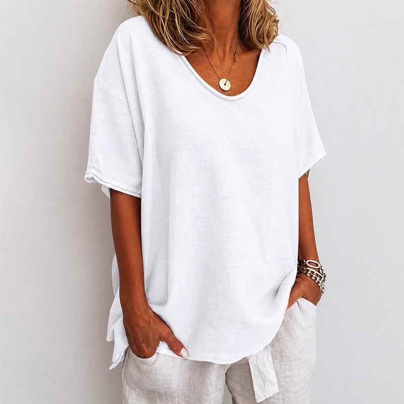 Women's Short Sleeve Loose-Fit Crewneck T-Shirt