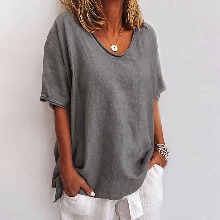Women's Short Sleeve Loose-Fit Crewneck T-Shirt