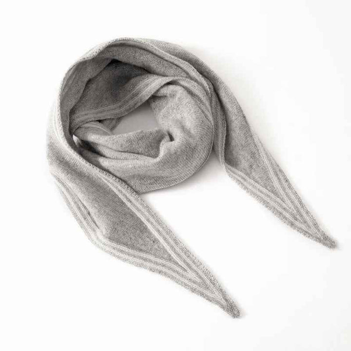 Striped Contrast Trim Drapey Scarf Gray One Size