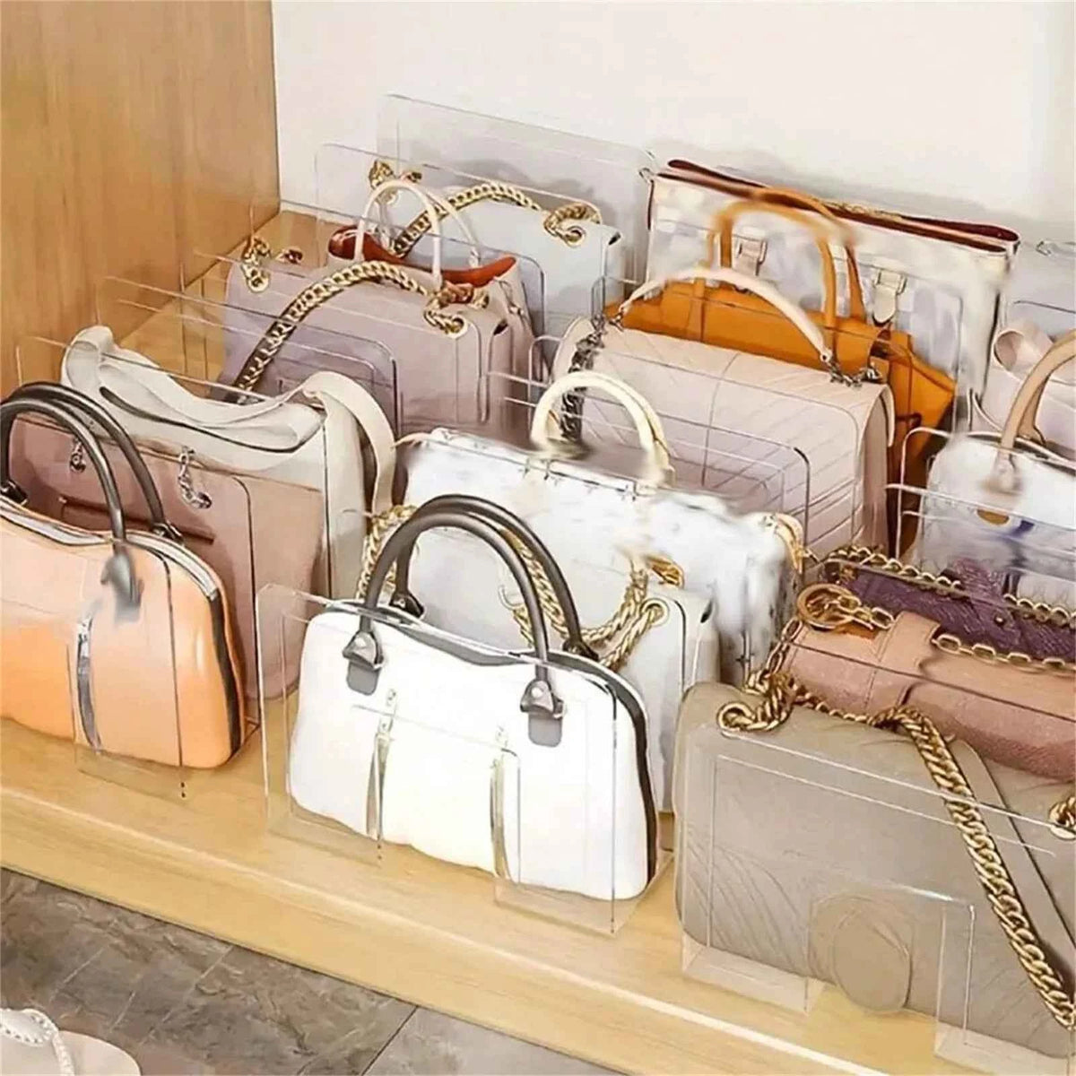 Stylish Acrylic Handbag Organizer Rack