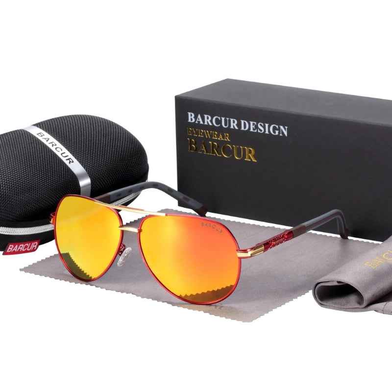 Stylish Aviator Sunglasses for Ultimate Eye Protection Red Orange