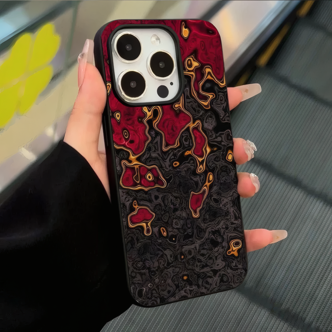 Stylish Black and Red Ripple Design Phone Case