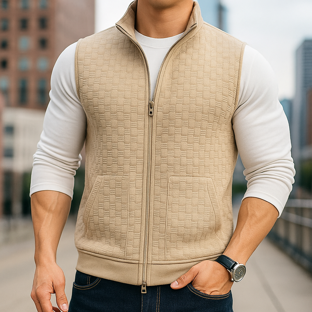 Stylish Knitted Vest for Men - Cozy, Lightweight Knitwear Beige