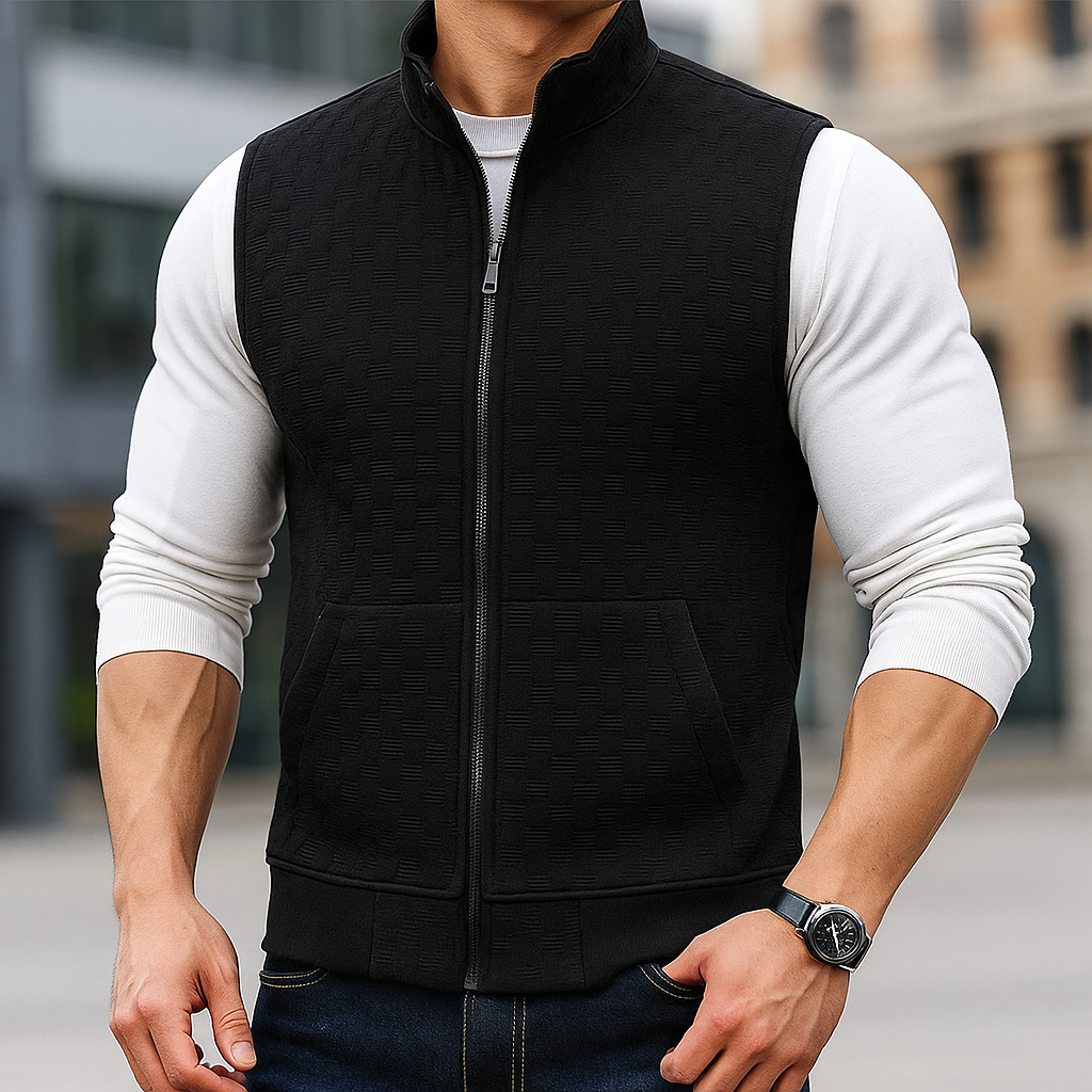 Stylish Knitted Vest for Men - Cozy, Lightweight Knitwear Black