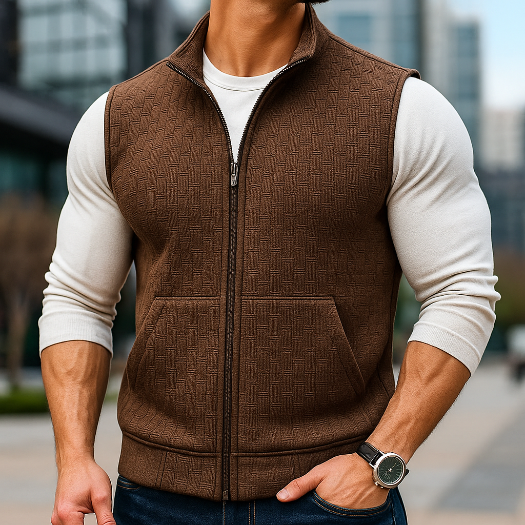 Stylish Knitted Vest for Men - Cozy, Lightweight Knitwear Brown