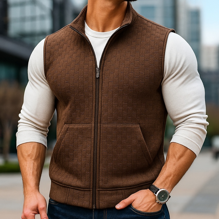 Stylish Knitted Vest for Men - Cozy, Lightweight Knitwear Brown