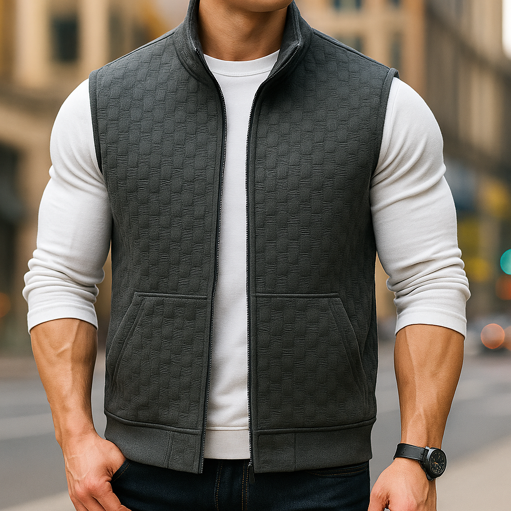 Stylish Knitted Vest for Men - Cozy, Lightweight Knitwear Grey