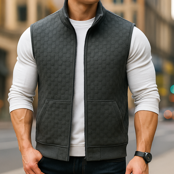 Stylish Knitted Vest for Men - Cozy, Lightweight Knitwear Grey