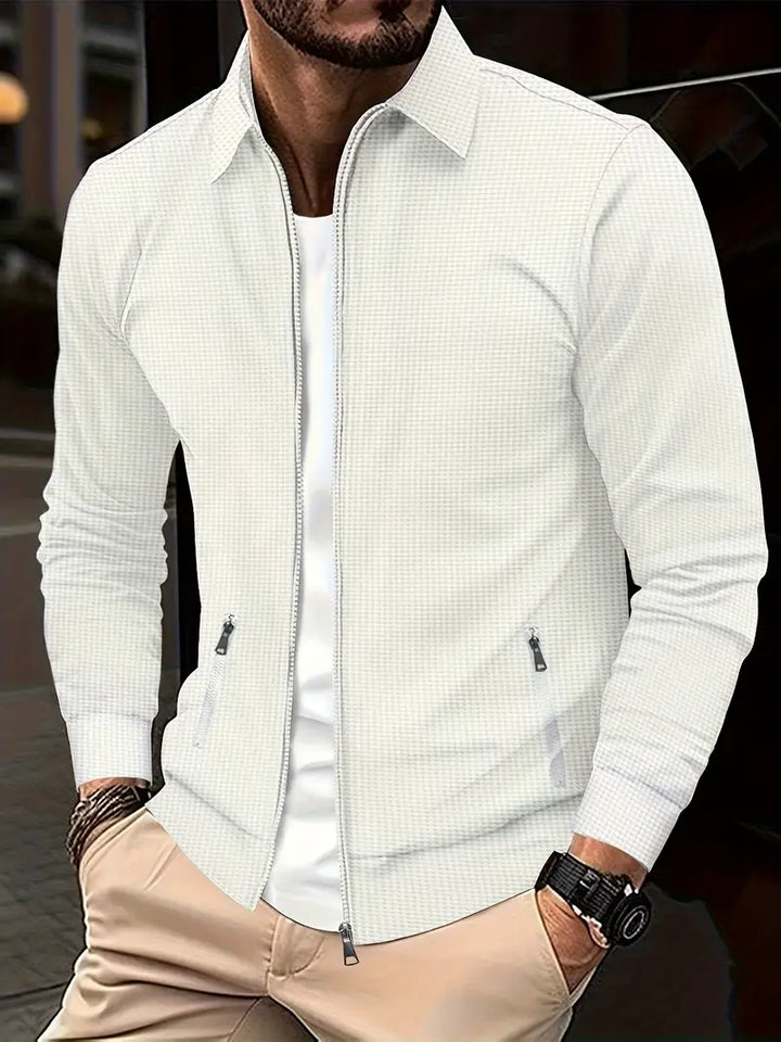 Stylish Men's Zipper Shirt White