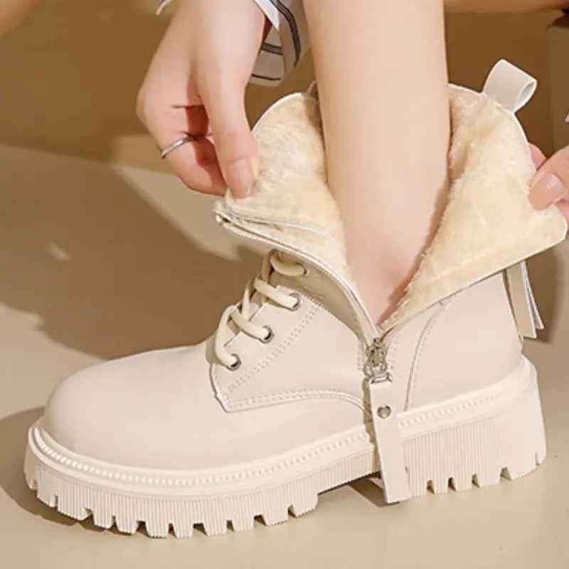 Stylish & Versatile Women's Classic Martin Boots Beige