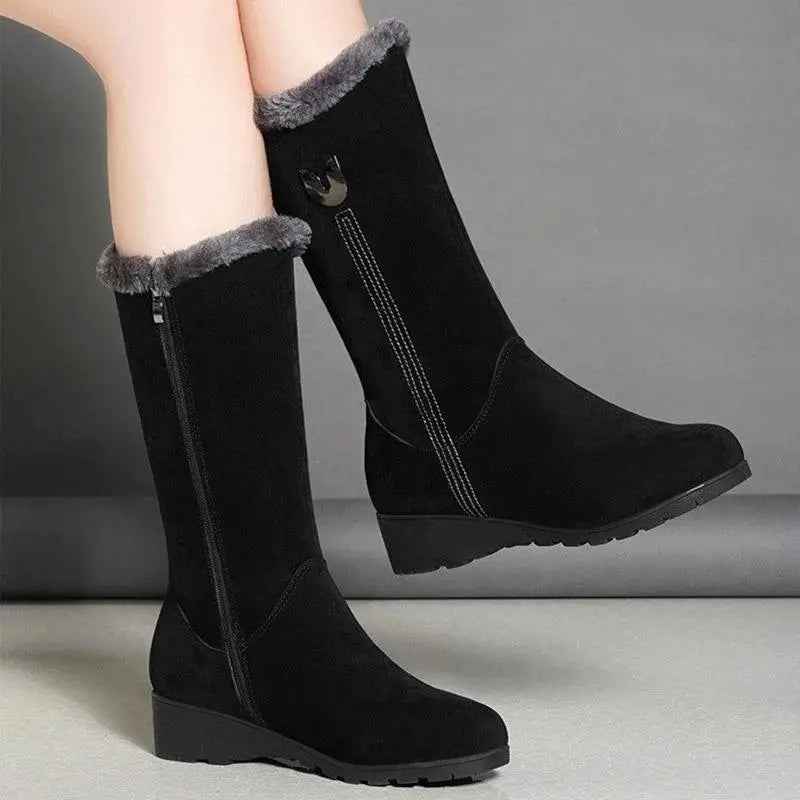 Stylish & Warm Women's Mid-Calf Suede Boots