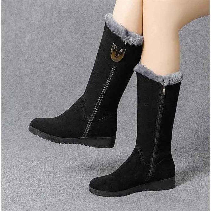 Stylish & Warm Women's Mid-Calf Suede Boots