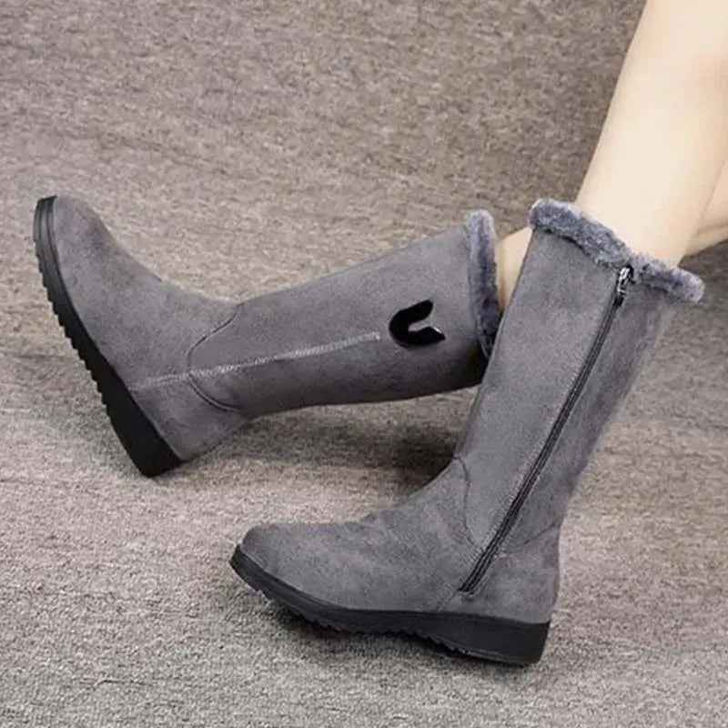 Stylish & Warm Women's Mid-Calf Suede Boots