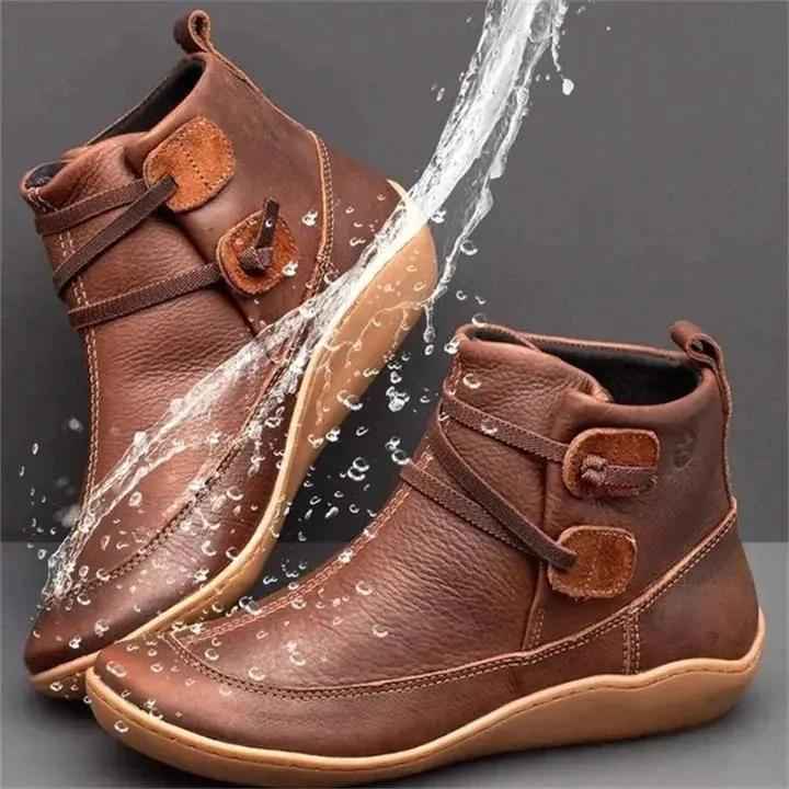 Stylish Waterproof Black Ankle Boots for Women – Functional Footwear Brown