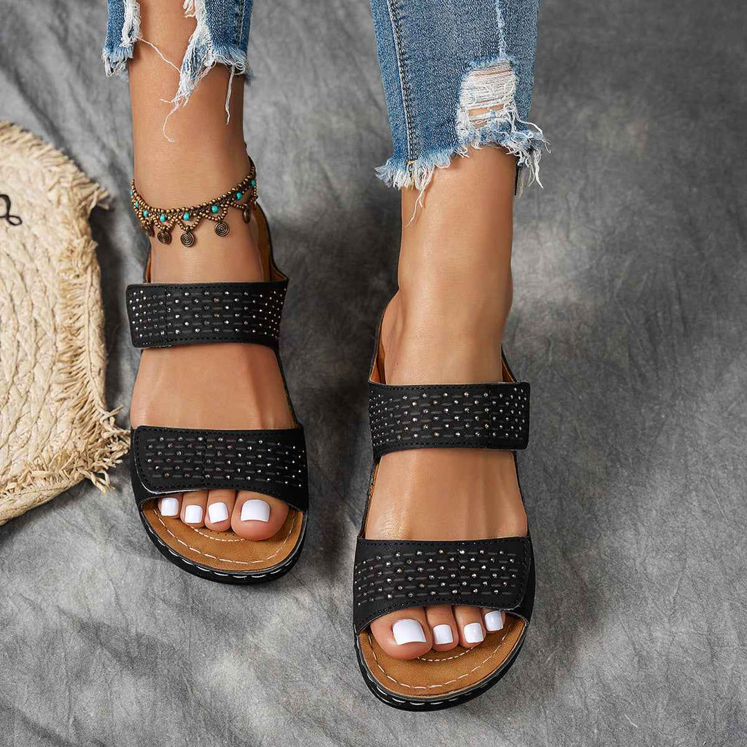 Stylish Women's Platform Sandals with Rhinestones and Comfort Sole
