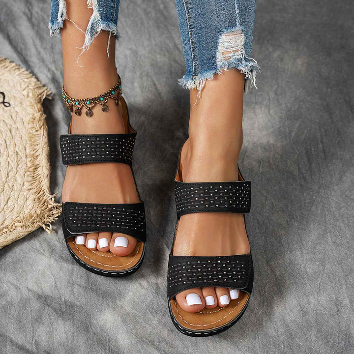 Stylish Women's Platform Sandals with Rhinestones and Comfort Sole