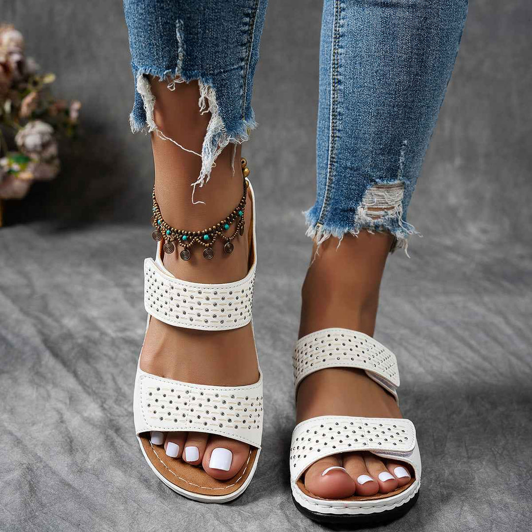 Stylish Women's Platform Sandals with Rhinestones and Comfort Sole