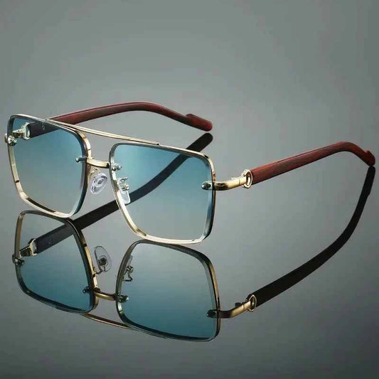 Stylish Wooden Sunglasses Sky Blue