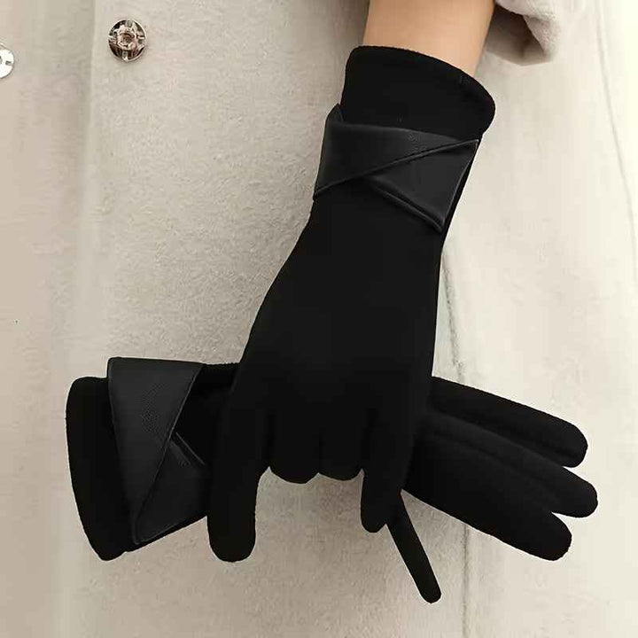 Suede Touch Winter Gloves Black