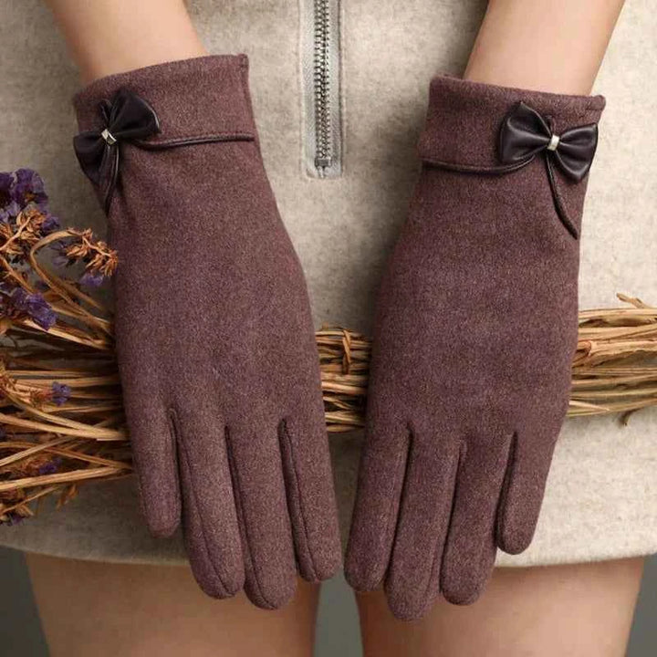 Suede Touchscreen Gloves Purple