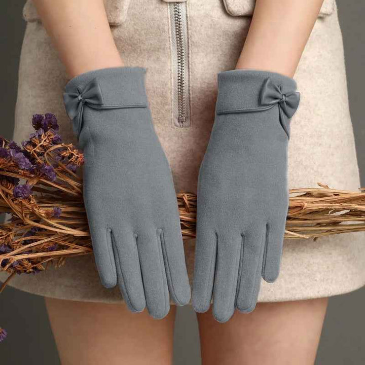 Suede Touchscreen Gloves Gray