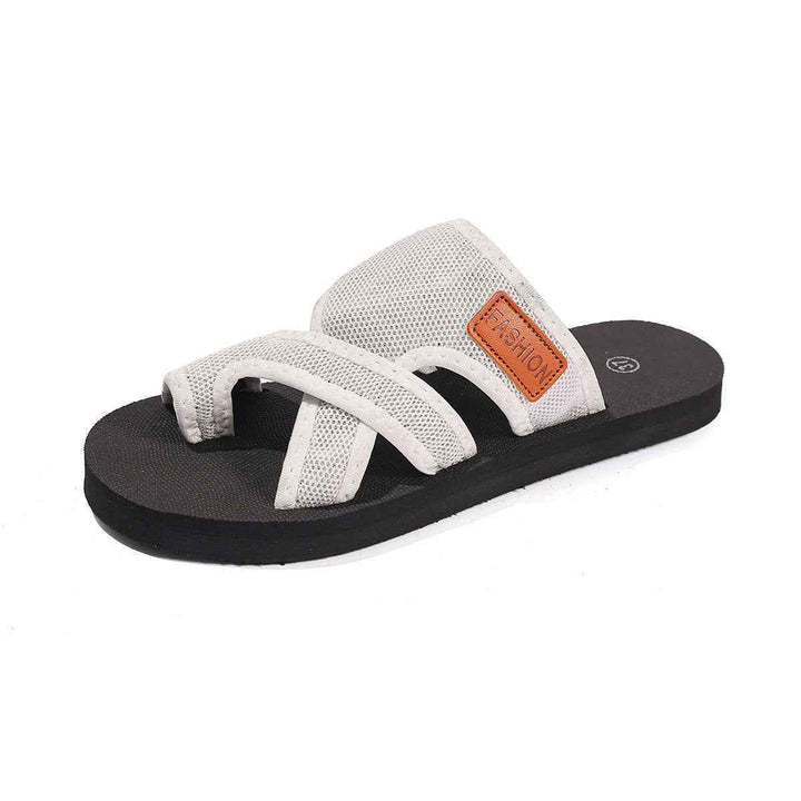 Summer New European And American Breathable Mesh Peep-toe Slippers White