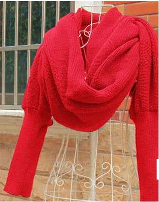 Sweater Scarf Cashmere Ladies Girl Woman Clothing Casual Wear Red 235cm