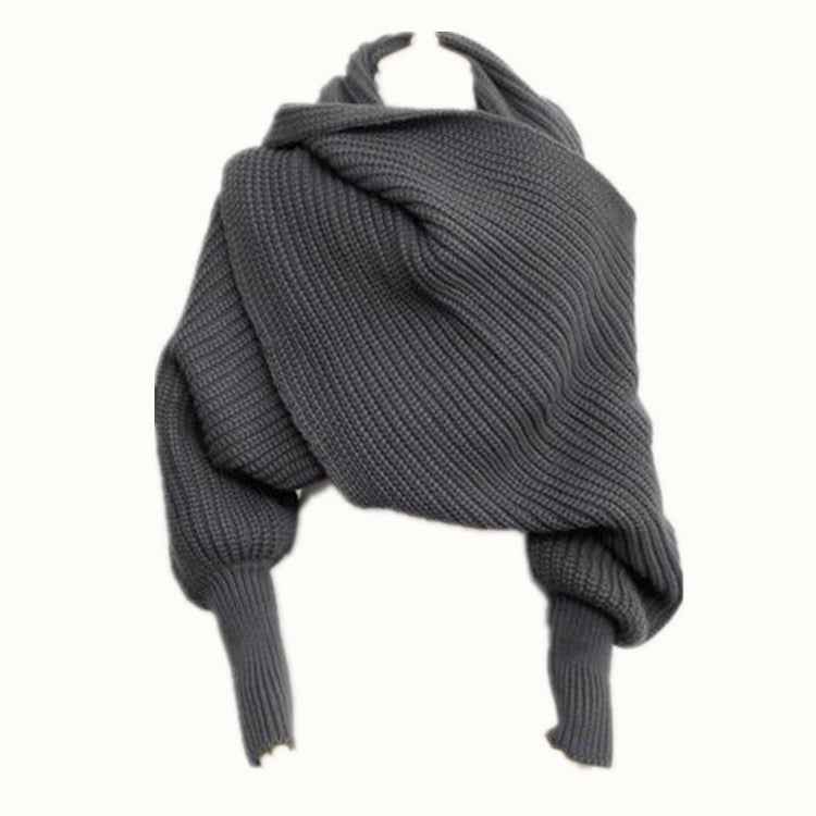 Sweater Scarf Cashmere Ladies Girl Woman Clothing Casual Wear Dark grey 235cm