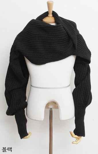Sweater Scarf Cashmere Ladies Girl Woman Clothing Casual Wear black 235cm