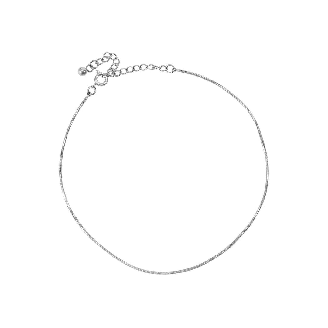 Moon | Women's Thin Gold and Silver Ankle Bracelet Silver