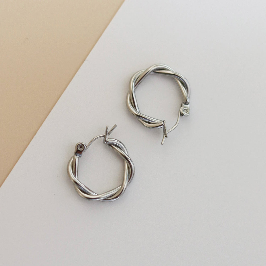 Tasja | Women's Elegant Twisted Mini Hoop Earrings