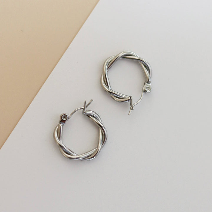 Tasja | Women's Elegant Twisted Mini Hoop Earrings