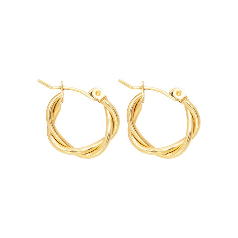 Tasja | Women's Elegant Twisted Mini Hoop Earrings Gold