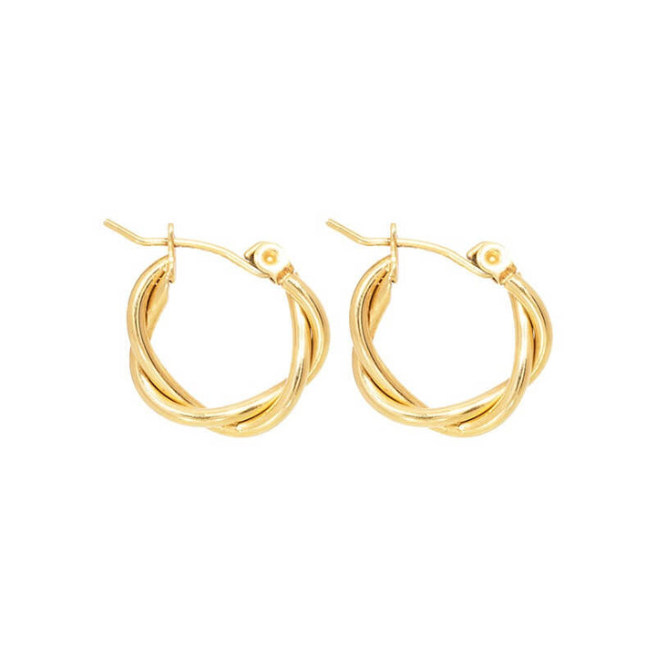 Tasja | Women's Elegant Twisted Mini Hoop Earrings Gold