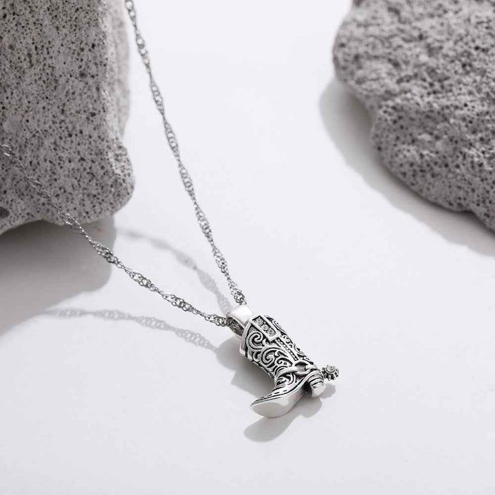 Texas-Inspired Boot Necklace Silver