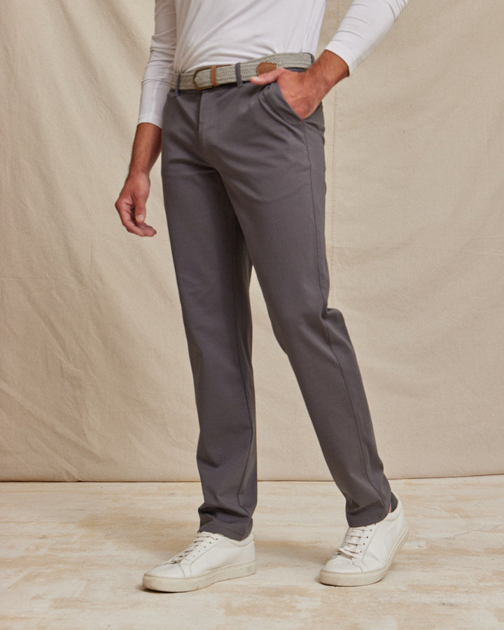 Men's Wrinkle-Resistant Performance Chino Pants in Charcoal Gray