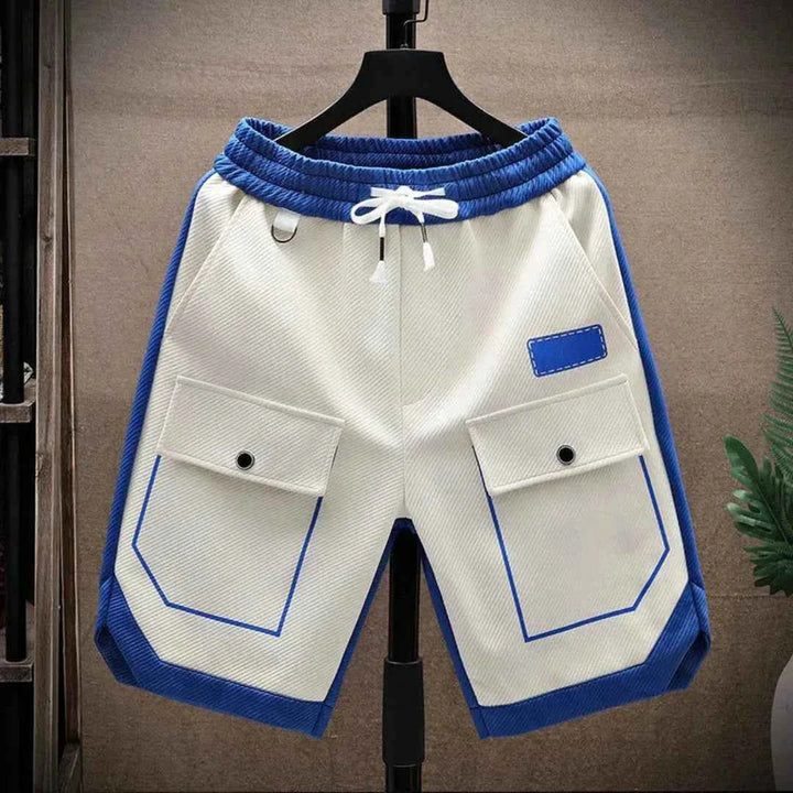 Men's Contrast-Trim Shorts Blue