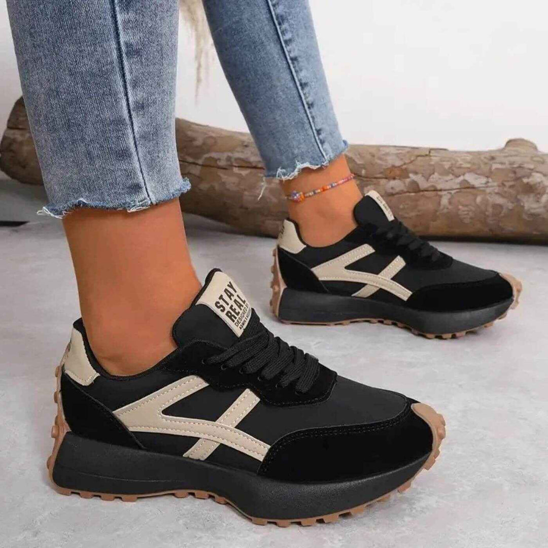 TheraWalk | Slip-Resistant Orthopedic Sneakers Black Beige