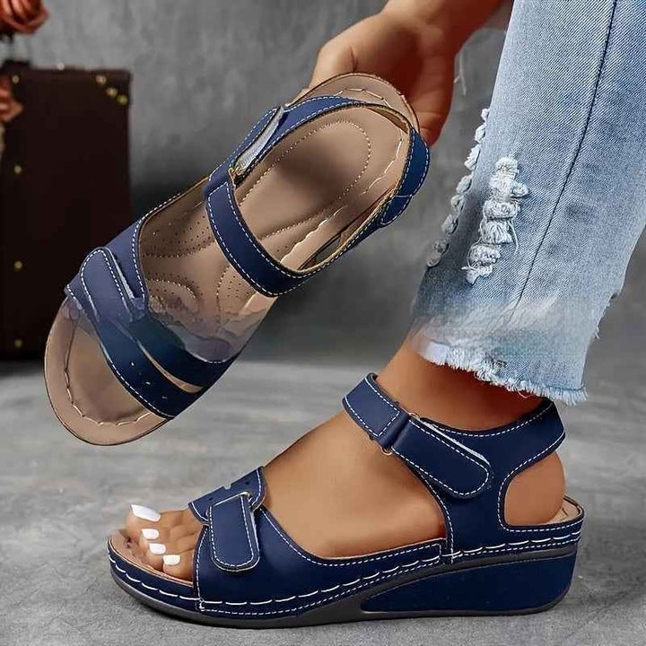 Thick Bottom Plus Size Strap Sandals Dark Blue